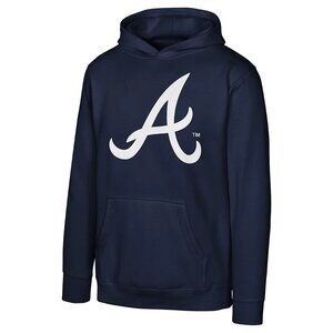 Youth Atlanta Braves Hoodie Navy Blue Youth L